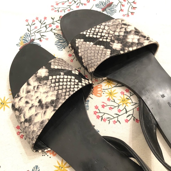 Zara Shoes - Zara Collection Flat Snake Printt Sandals 9